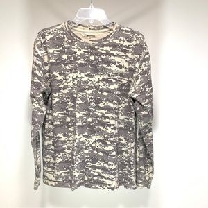 Boeing Logo 100% Cotton Long Sleeve Digital Camo Tee Shirt Size M